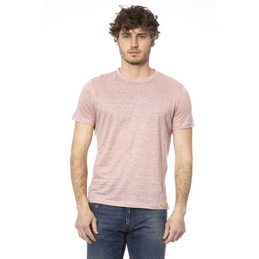 Distretto12 Chic Pink Cotton Crew Neck Tee