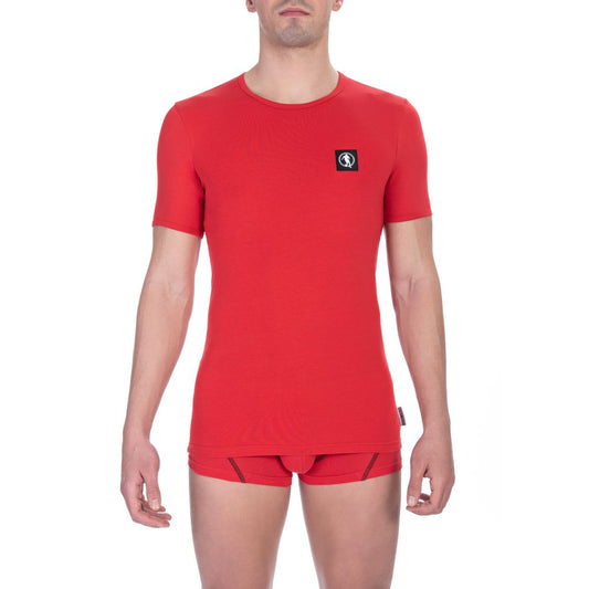 Bikkembergs Vibrant Red Cotton Crew Neck Tee Twin Pack