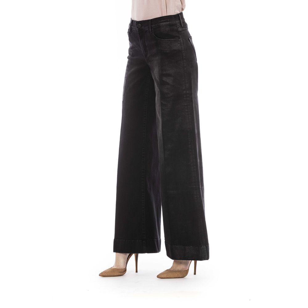 Jacob Cohen Elegant Palazzo 5 Pocket Black Jeans