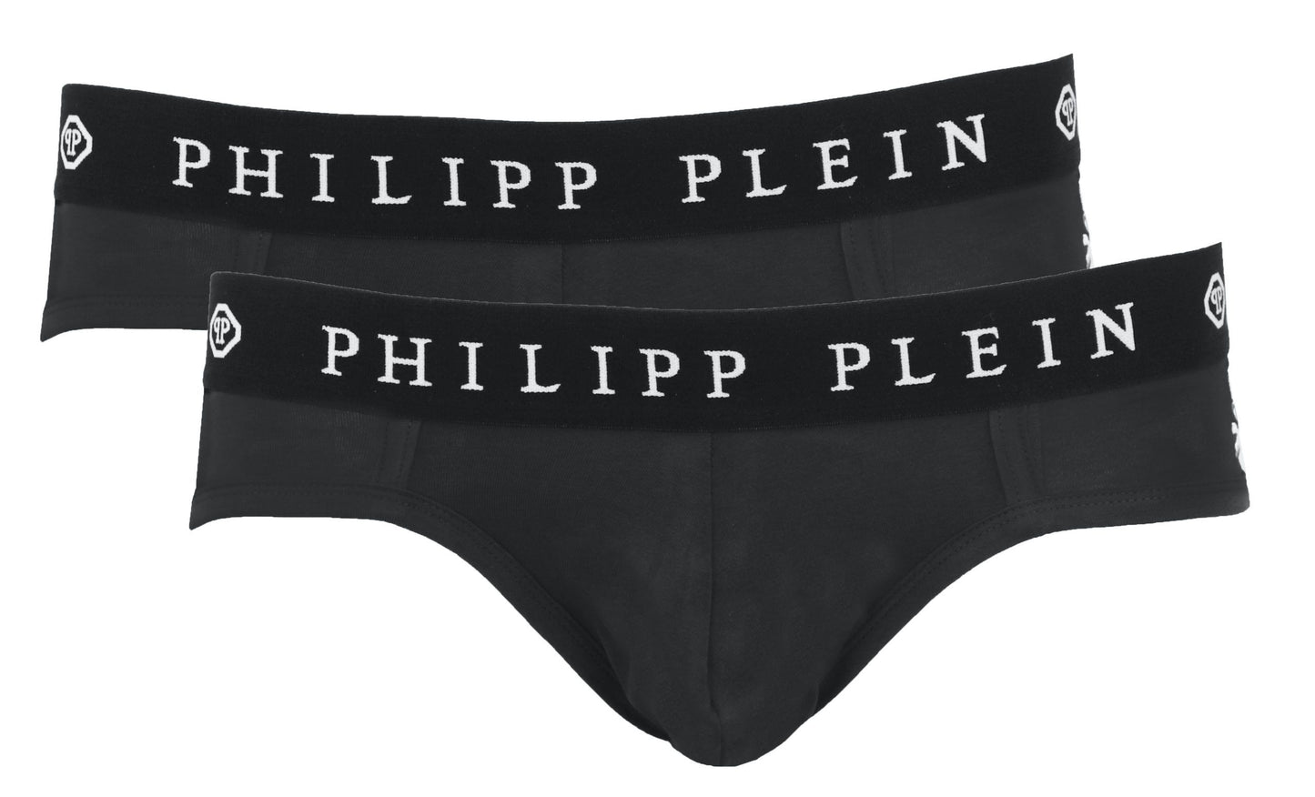 Philipp Plein Sleek Black Boxer Duo with Designer Flair