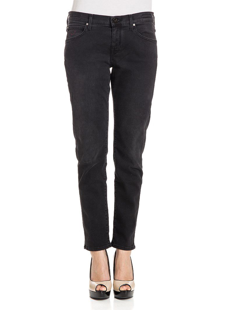 Jacob Cohen Black Cotton Karen Jeans with Pony Skin Patch