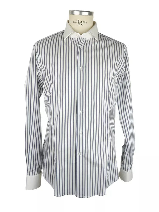 Made in Italy Elegant Striped Milano Cotton Shirt