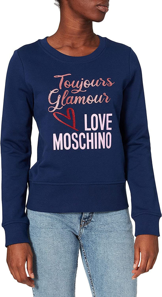 Love Moschino Chic Blue Emblem Sweatshirt