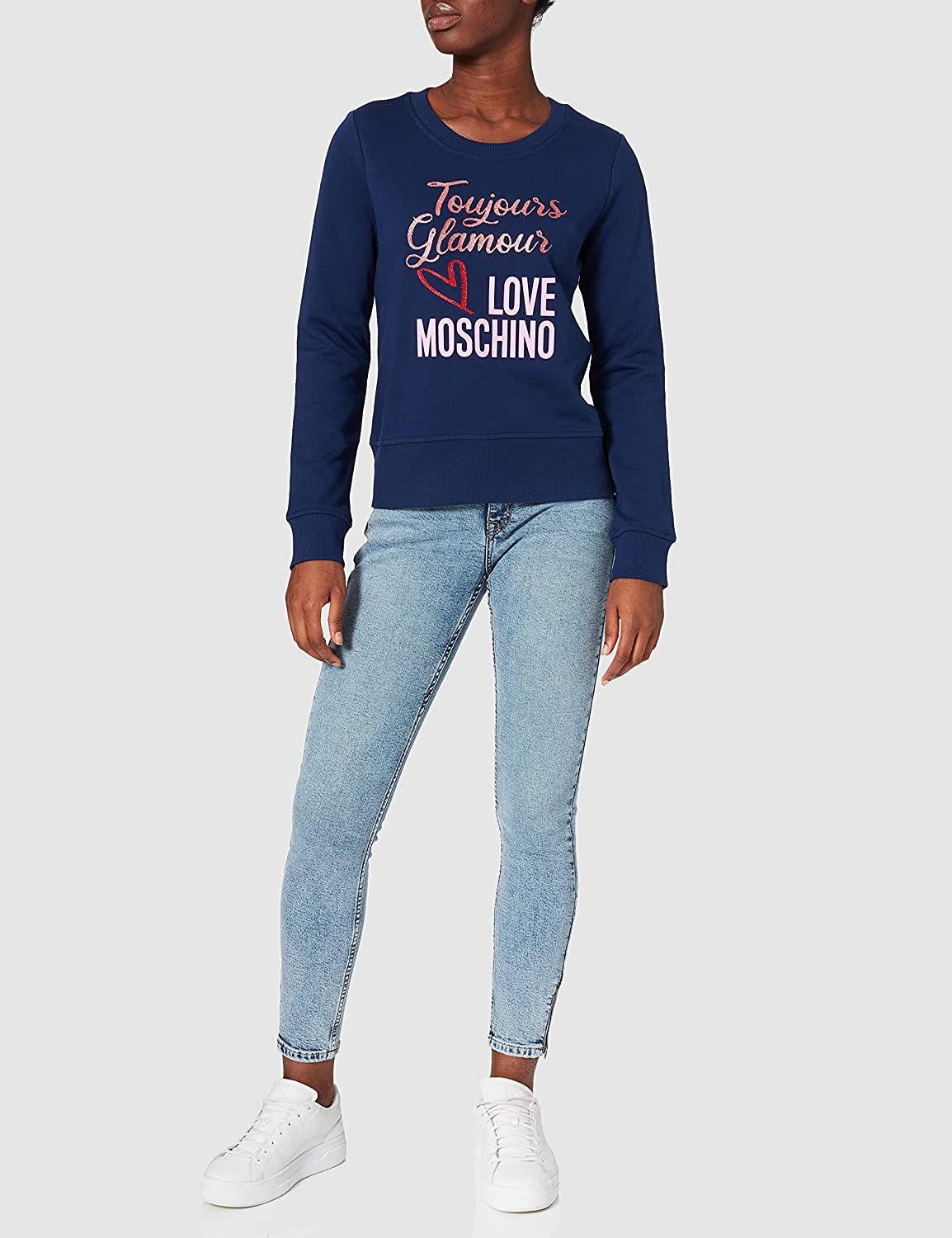 Love Moschino Chic Blue Emblem Sweatshirt