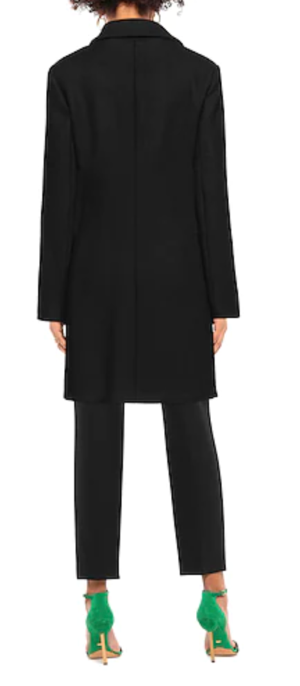 Love Moschino Chic Wool Blend Black Coat with Heart Detail