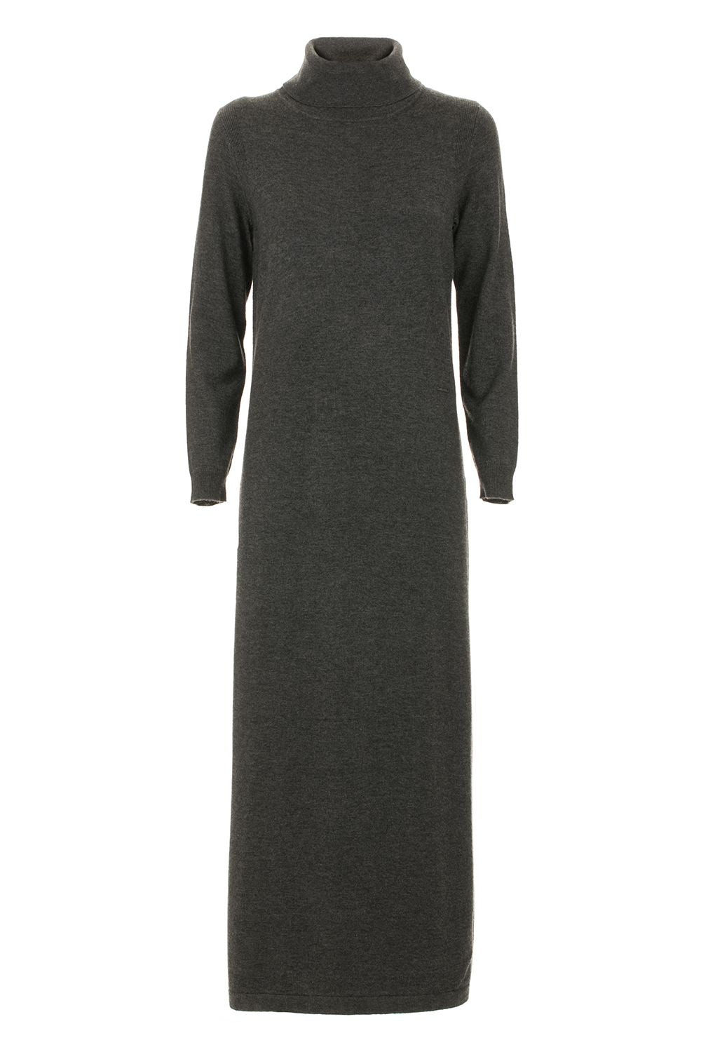 Imperfect Elegant Gray High Collar Dress Trio-Blend