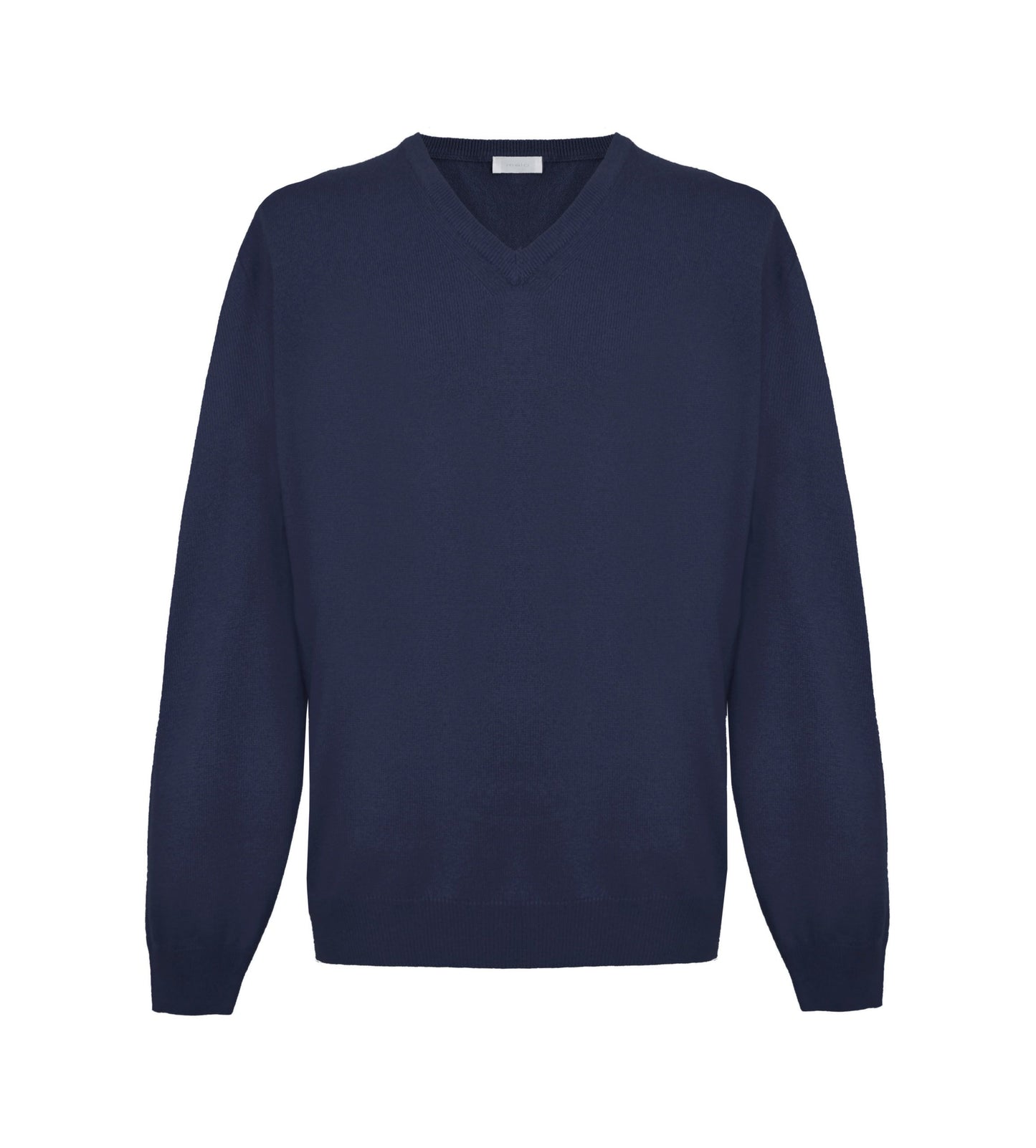 Malo Plush Cashmere V-Neck Sweater in Diesel Blue