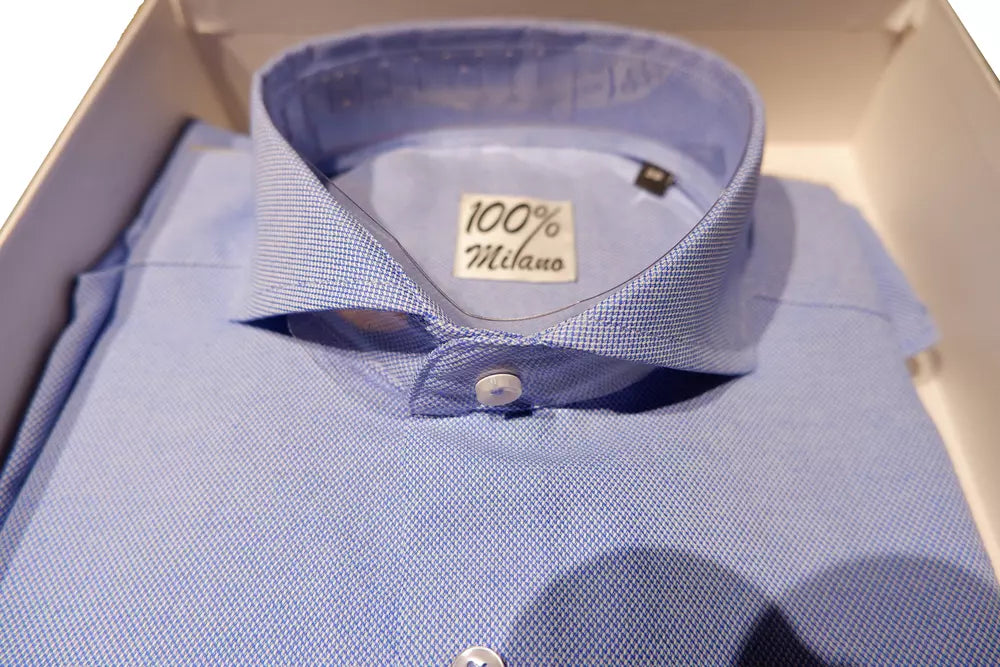 Made in Italy Elegant Light Blue Oxford Shirt