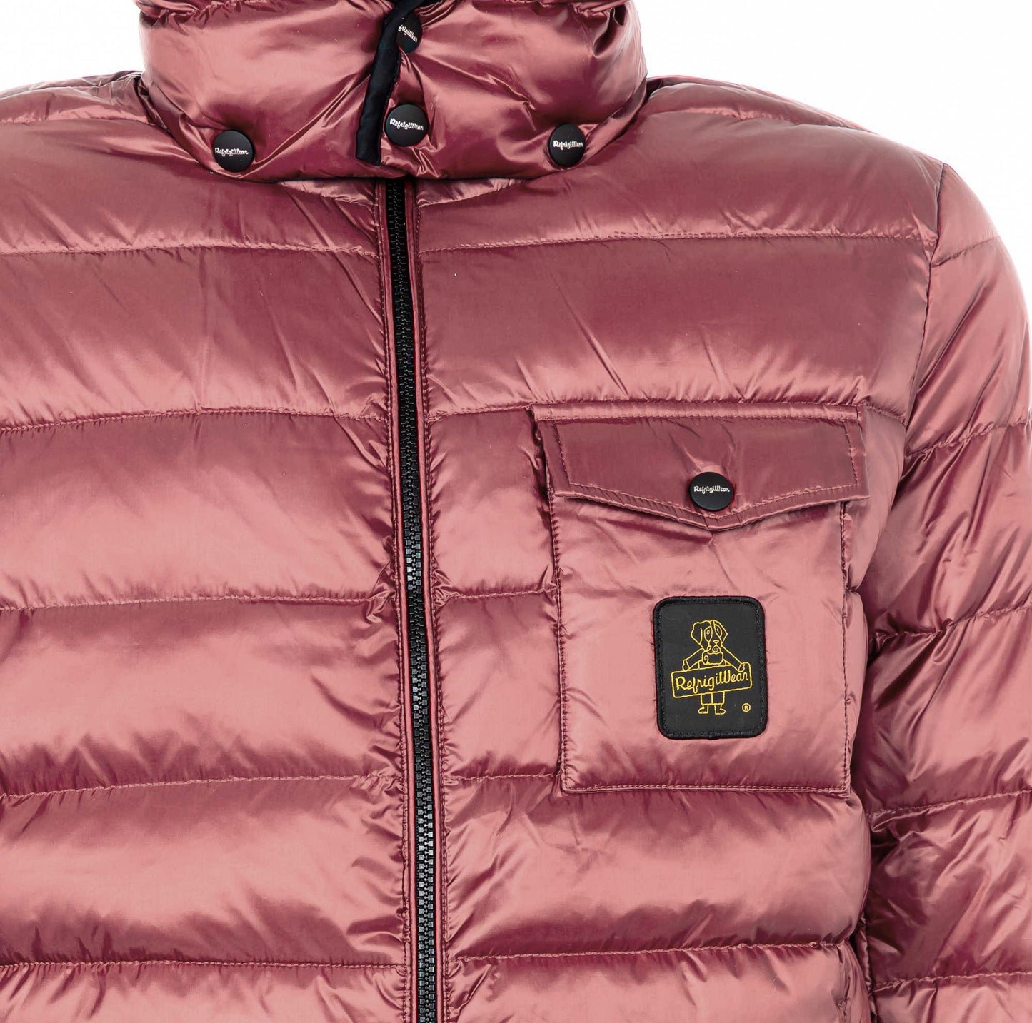 Refrigiwear Elegant Pink Hooded Jacket with Zip Pockets