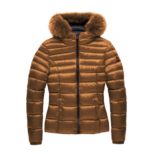 Refrigiwear Elegant Padded Down Jacket with Fur Hood