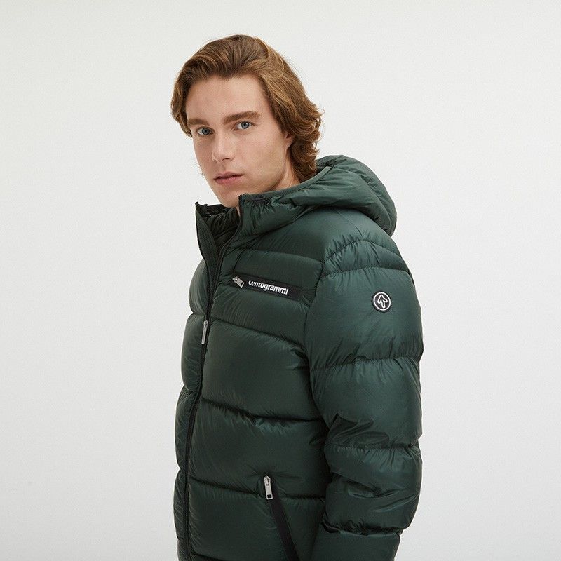 Centogrammi Sleek Dark Green Hooded Winter Jacket