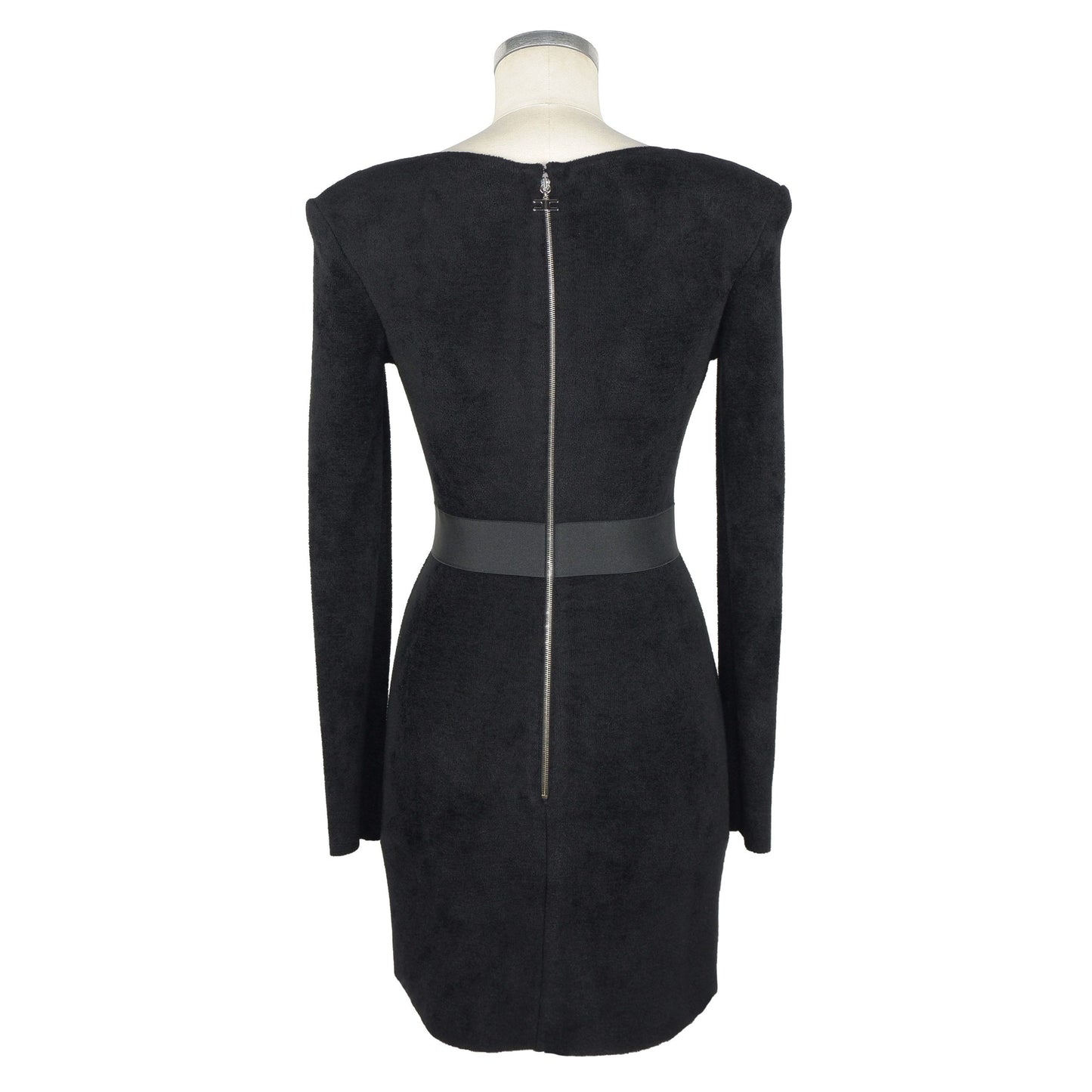 Elisabetta Franchi Elegant Wool-Blend Black Dress