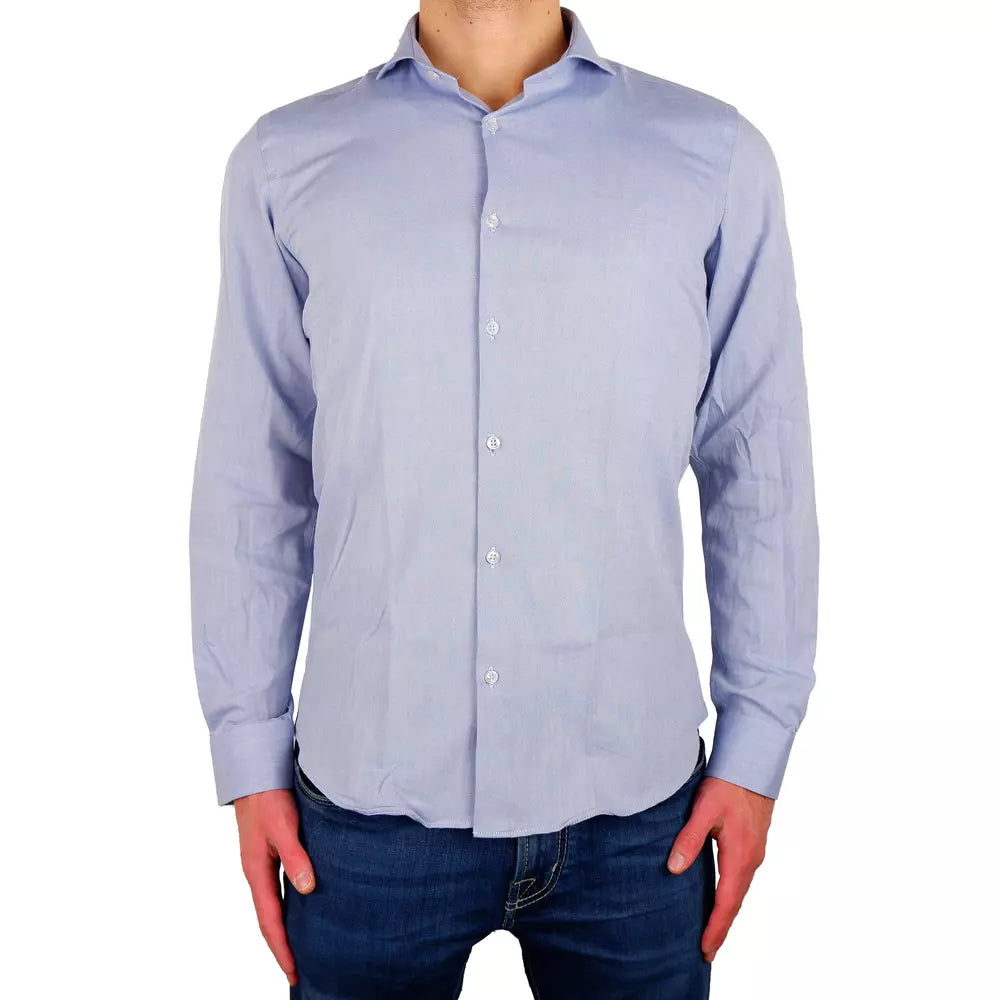 Made in Italy Elegant Milano Light Blue Oxford Shirt