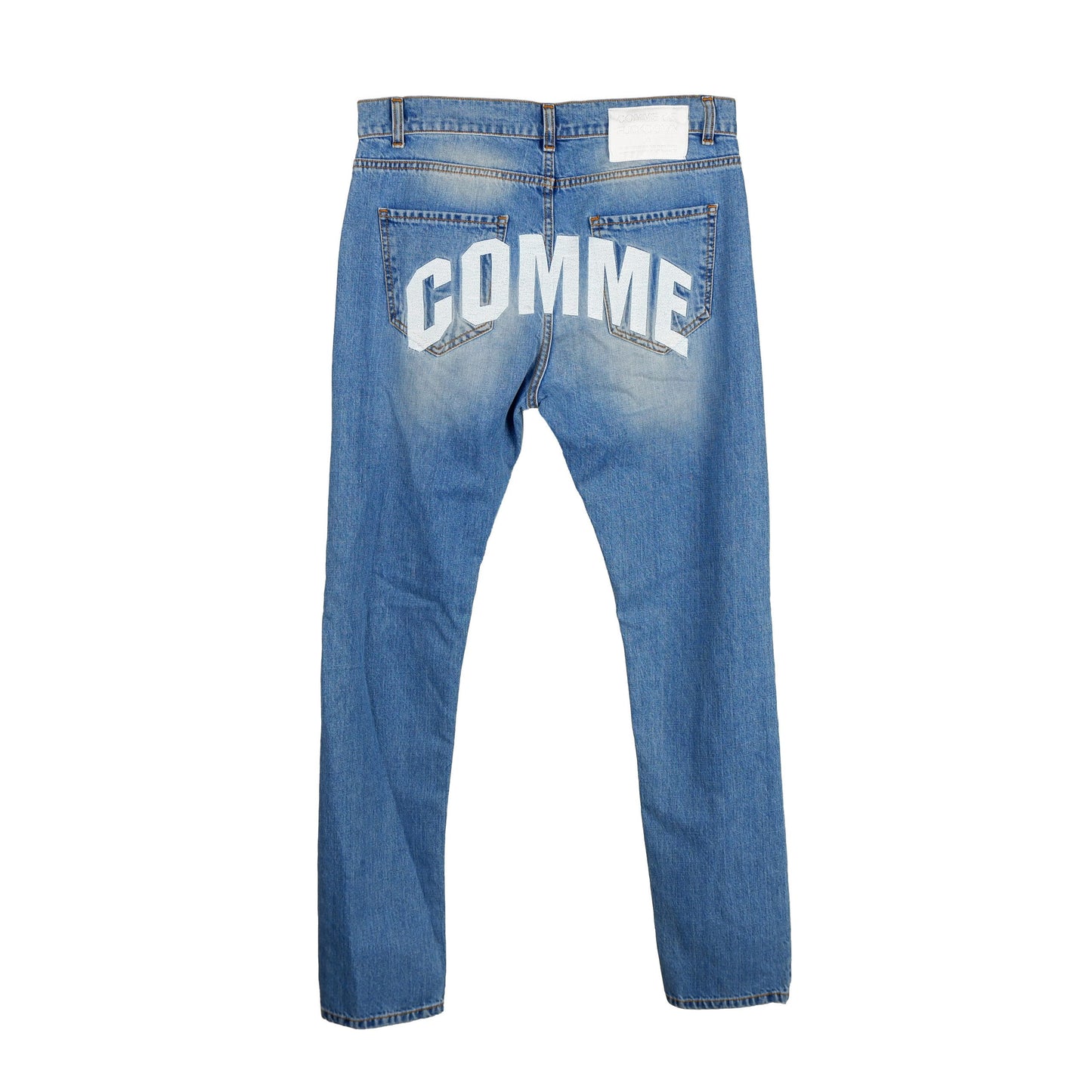 Comme Des Fuckdown Chic Ripped Stitch-Print Men's Jeans