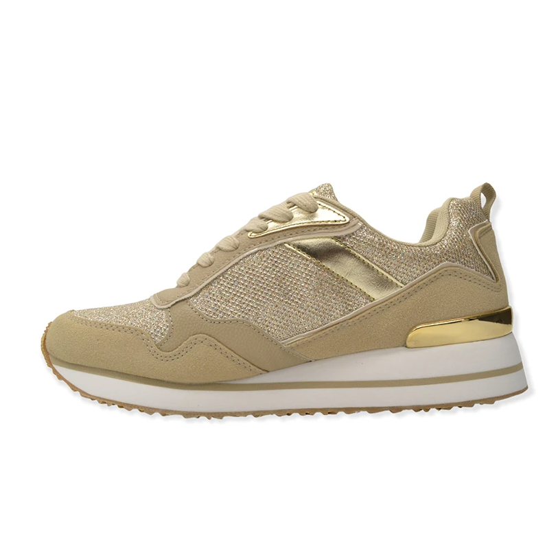 U.S. POLO ASSN. Beige Metallic Insert Sneakers for Women