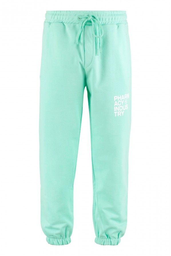 Pharmacy Industry Emerald Cotton Trousers with Logo Detail