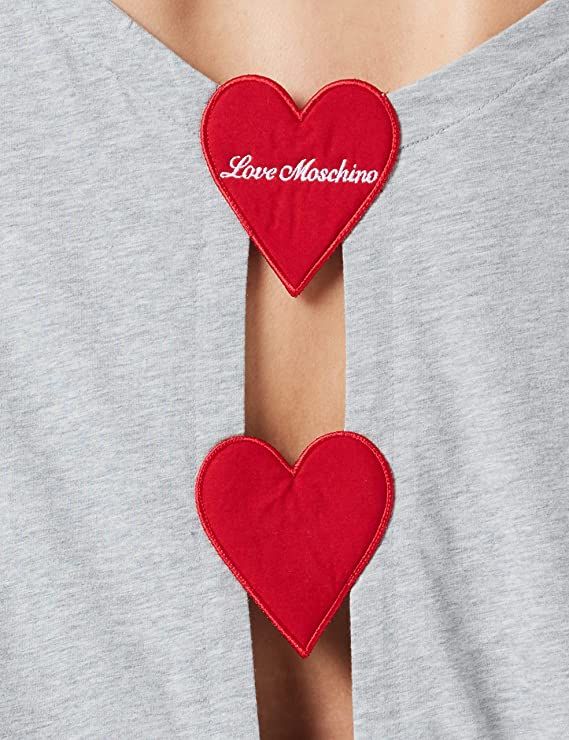 Love Moschino Chic Embroidered Heart Logo Cotton Tee