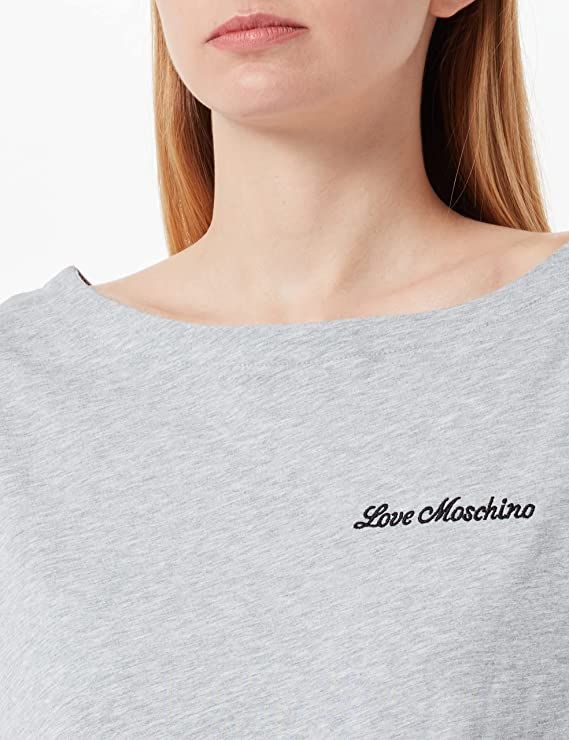 Love Moschino Chic Embroidered Heart Logo Cotton Tee