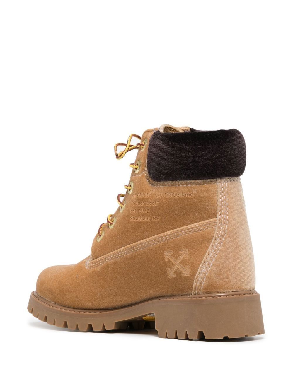 Off-White Beige Leather Iconic Design Boots