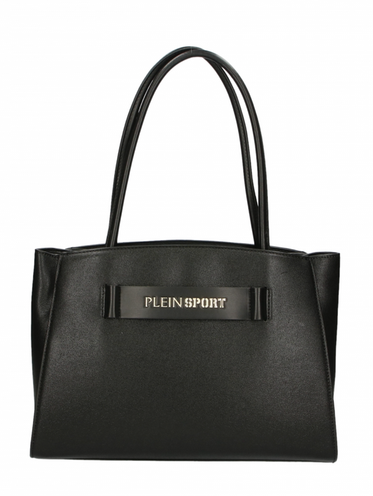 Plein Sport Sleek Black Three-Compartment Tote Bag