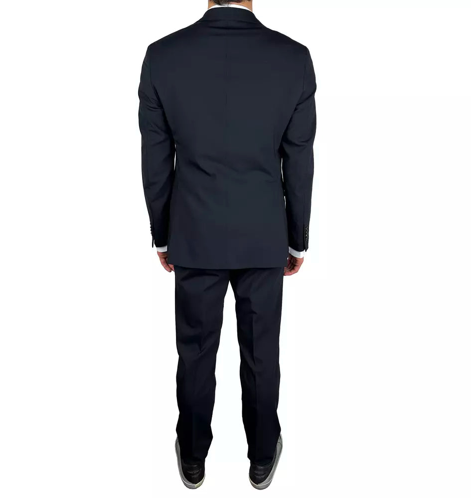 Aquascutum Elegant Navy Blue Two-Piece Suit