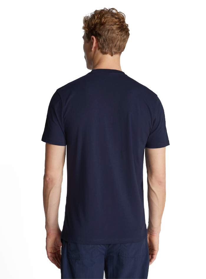 North Sails Blue Crewneck Cotton Tee with Front Print