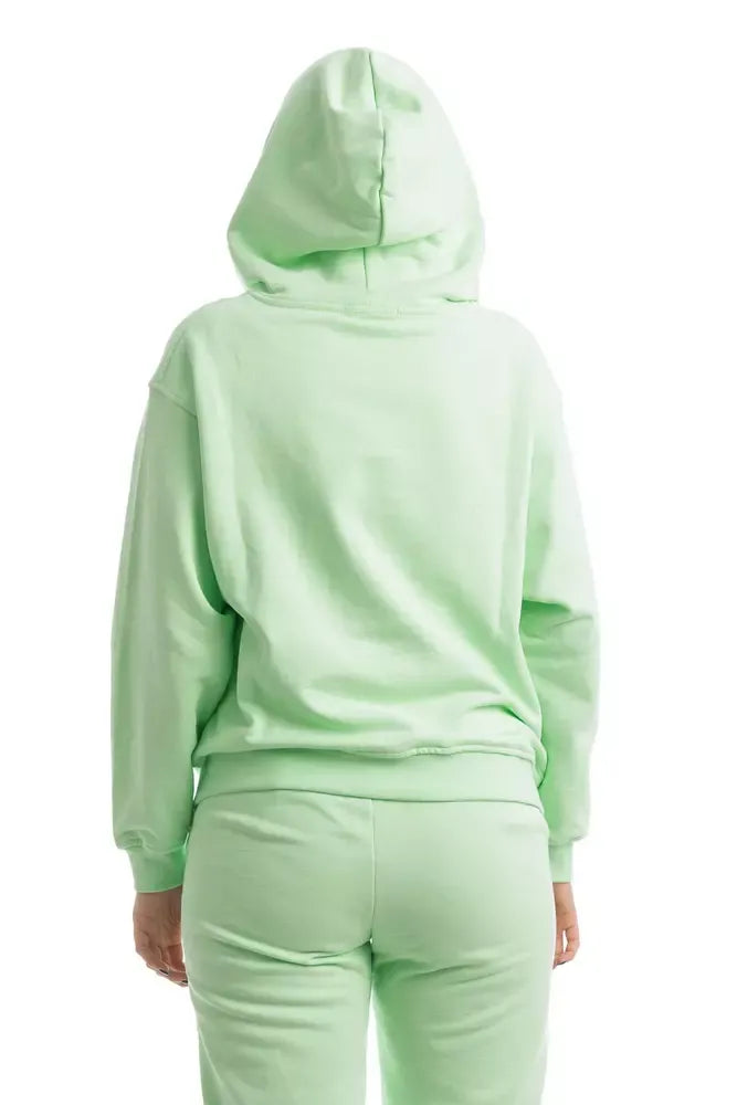 Hinnominate Chic Green Cotton Hooded Sweatshirt