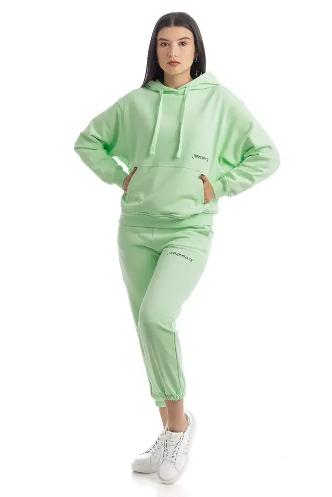 Hinnominate Chic Green Cotton Hooded Sweatshirt