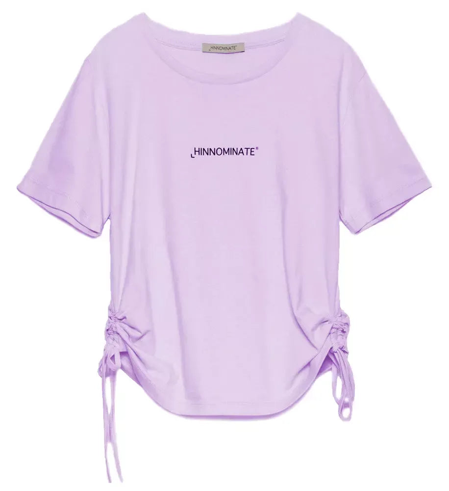 Hinnominate Elegant Gathered Jersey T-Shirt with Laces