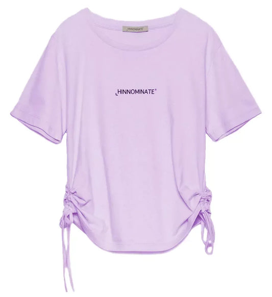 Hinnominate Elegant Gathered Jersey T-Shirt with Laces