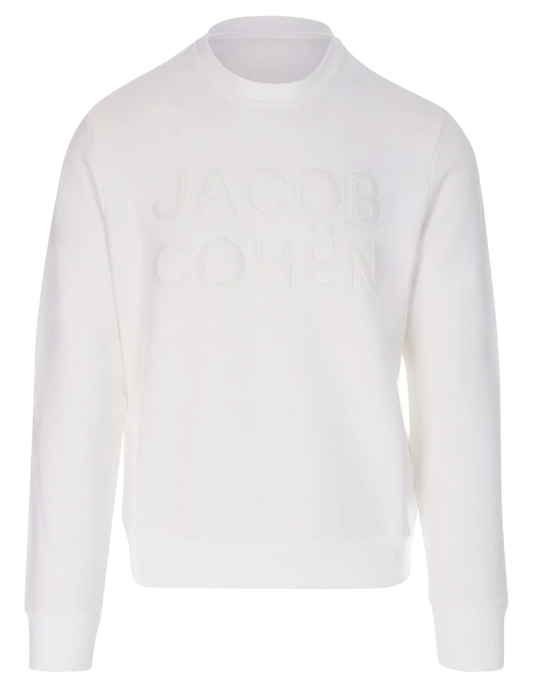 Jacob Cohen Elegant White Cotton Blend Sweatshirt