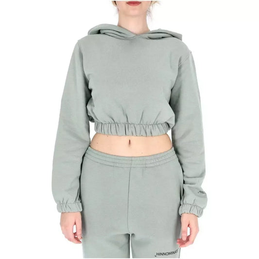 Hinnominate Chic Cropped Hooded Cotton Sweatshirt