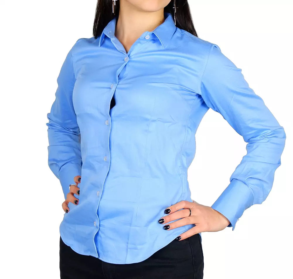 Made in Italy Elegant Satin Cotton Milano Shirt