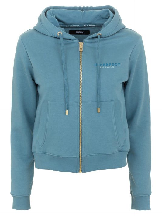 Imperfect Chic Light Blue Hooded Zip Sweatshirt