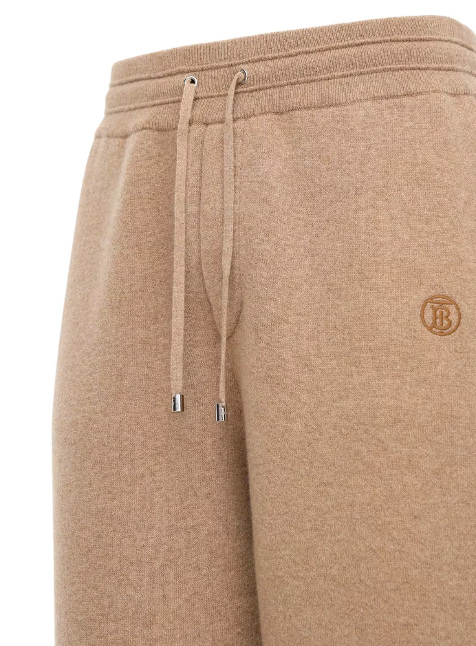 Burberry Elegant Camel Monogram Cashmere Sport Pants