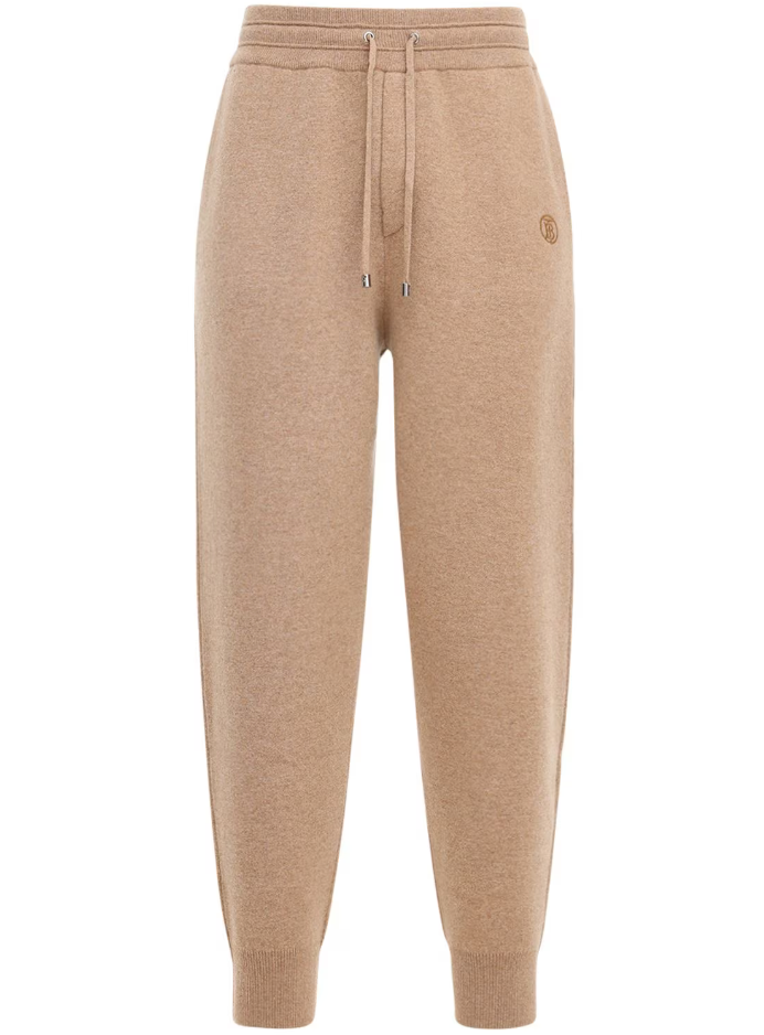 Burberry Elegant Camel Monogram Cashmere Sport Pants