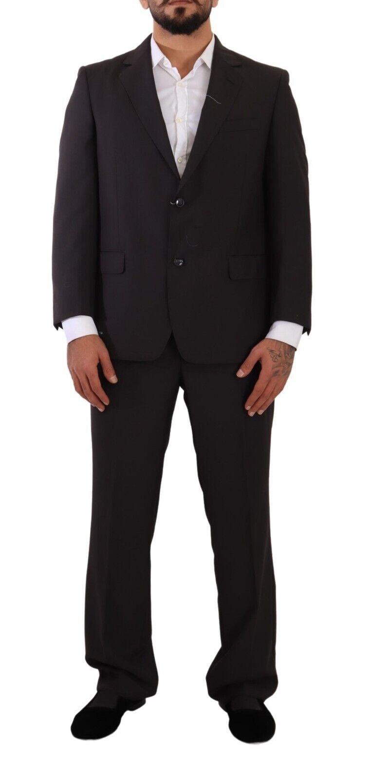 Domenico Tagliente Sleek Grey 2-Piece Mens Suit with Notch Lapels