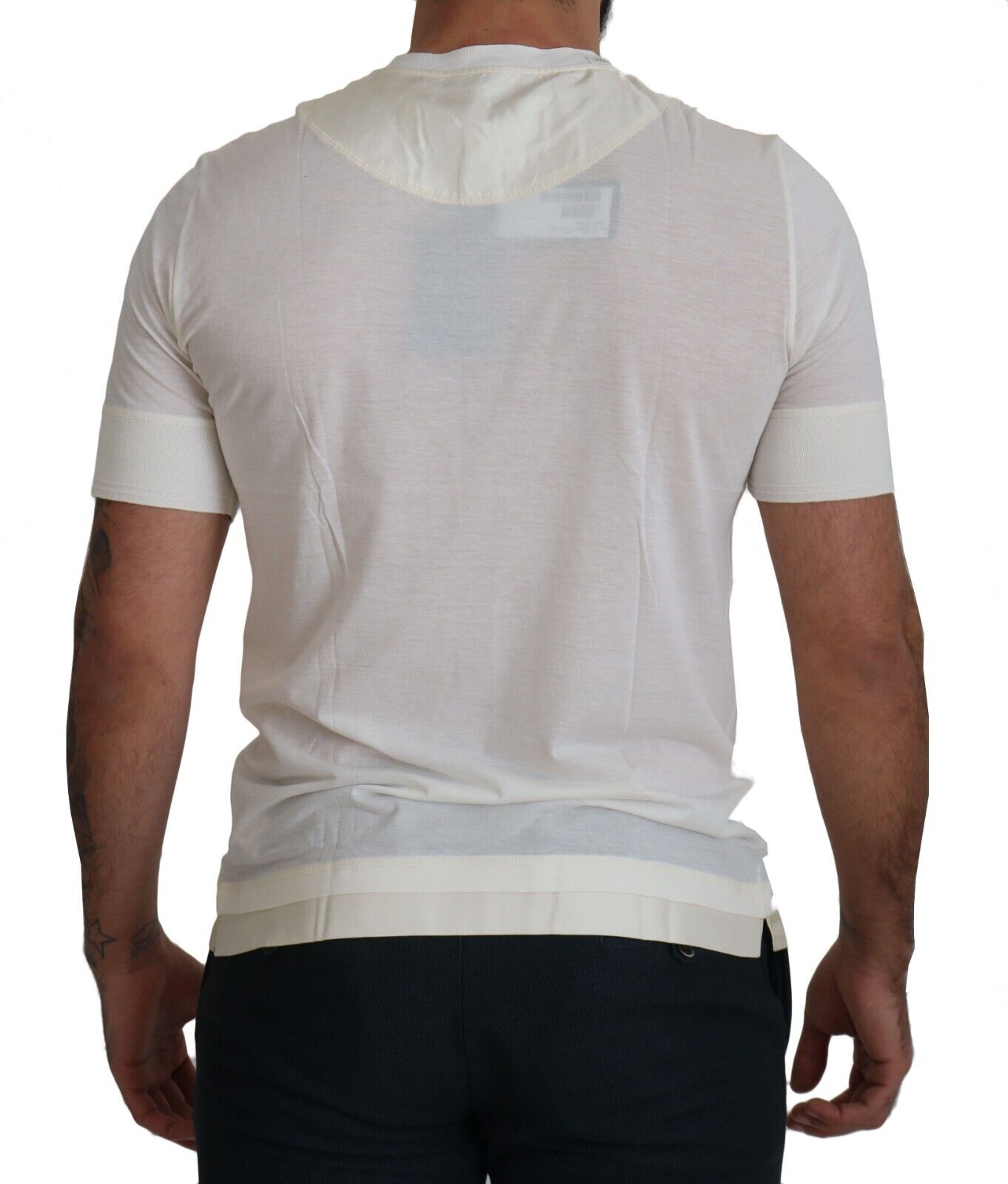 Dolce & Gabbana Elegant Off-White Silk Blend Crew Neck Tee