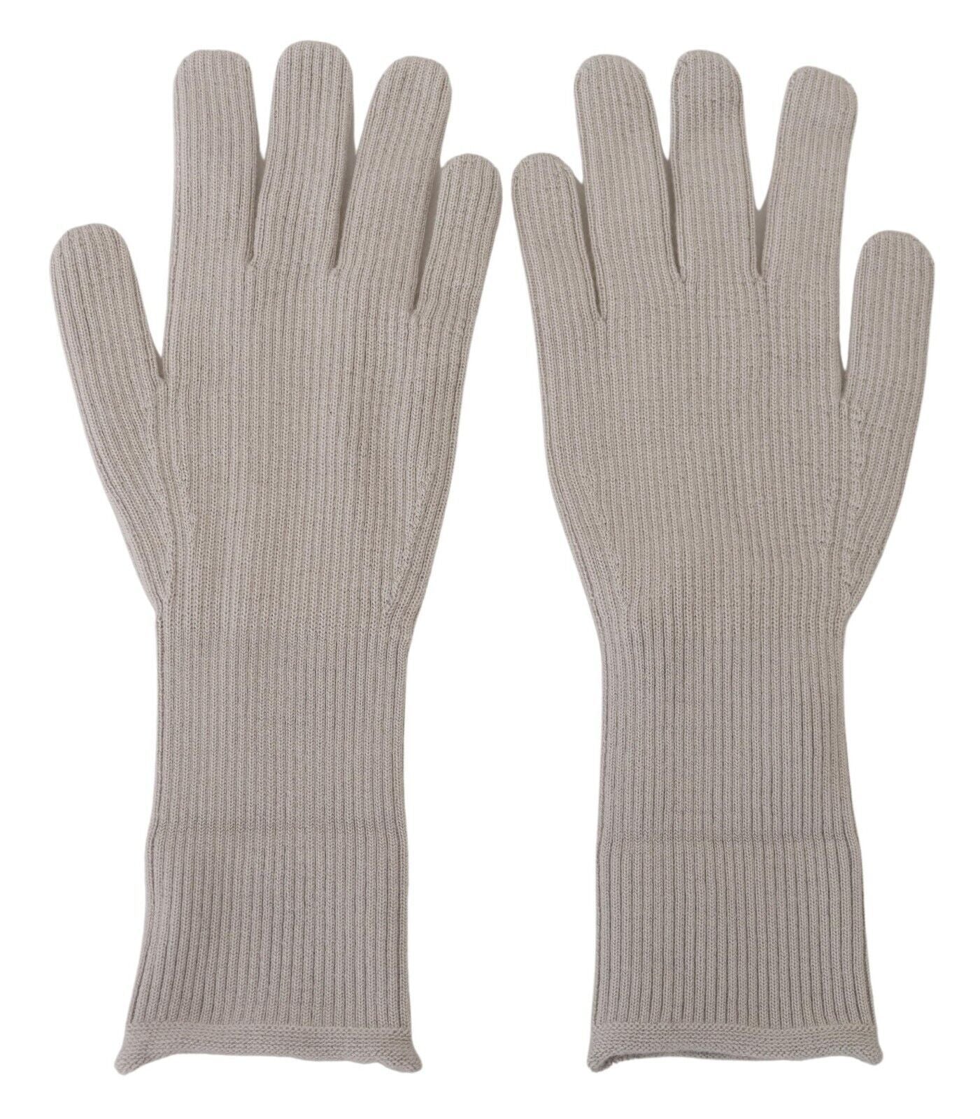 Dolce & Gabbana Elegant Light Gray Cashmere Gloves