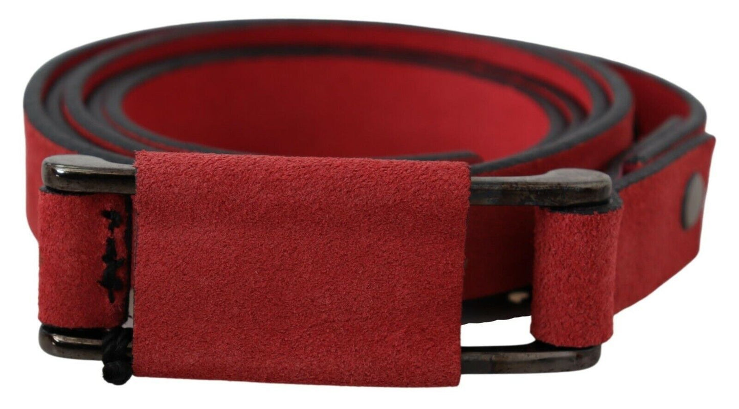 Dolce & Gabbana Red Leather Skinny Buckle Fashion Waist Women's Belt