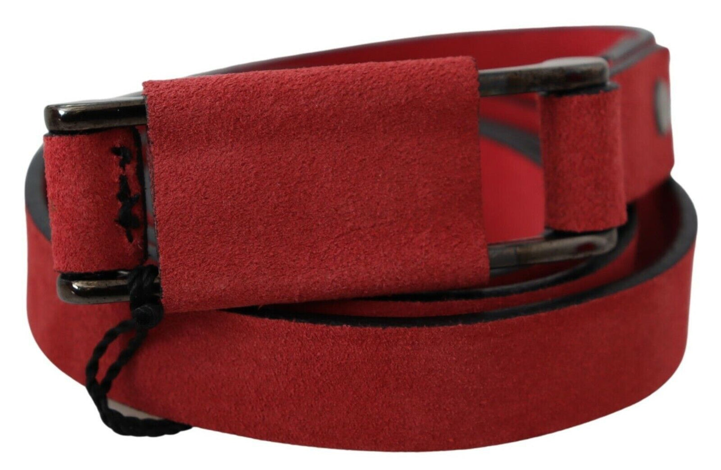 Dolce & Gabbana Red Leather Skinny Buckle Fashion Waist Women's Belt