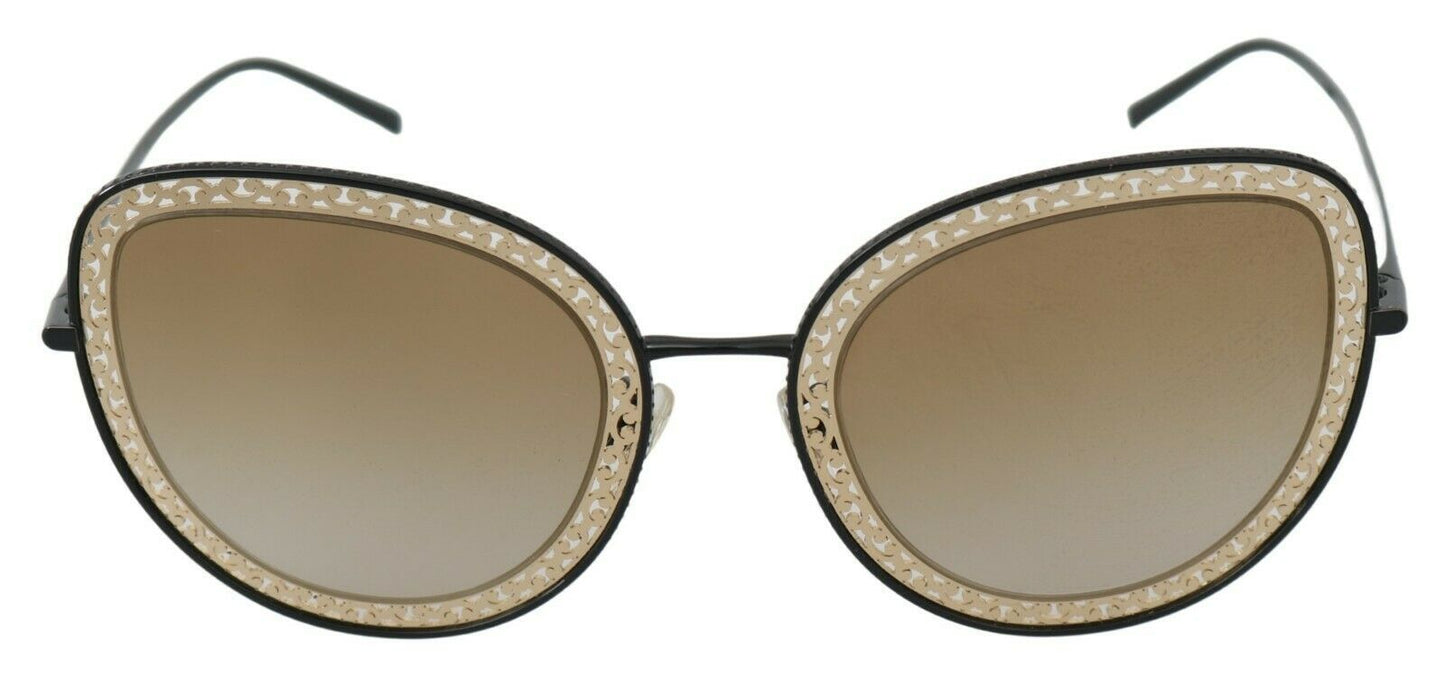 Dolce & Gabbana Chic Black Gold Gradient Sunglasses