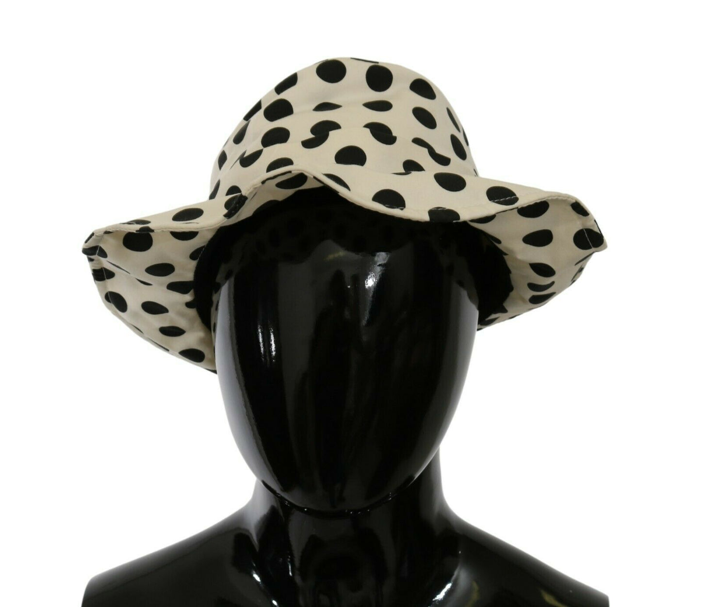 Dolce & Gabbana White 100% Cotton Polka Dot Design Trilby Hat