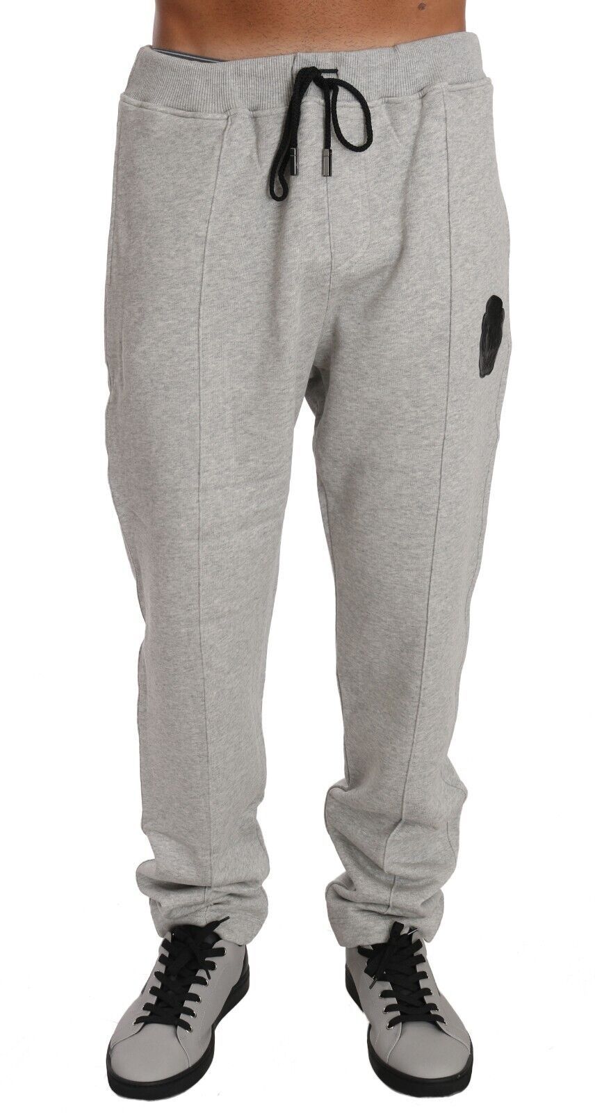 Billionaire Italian Couture Gray Cotton Sweater Pants Set Tracksuit