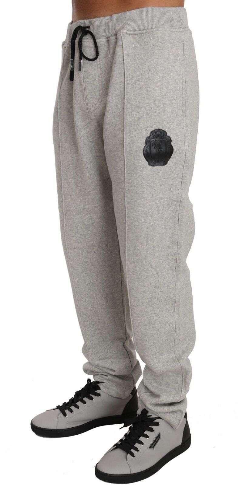 Billionaire Italian Couture Gray Cotton Sweater Pants Set Tracksuit