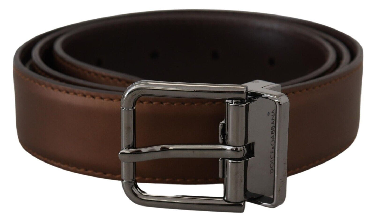 Dolce & Gabbana Elegant Bronze Leather Belt