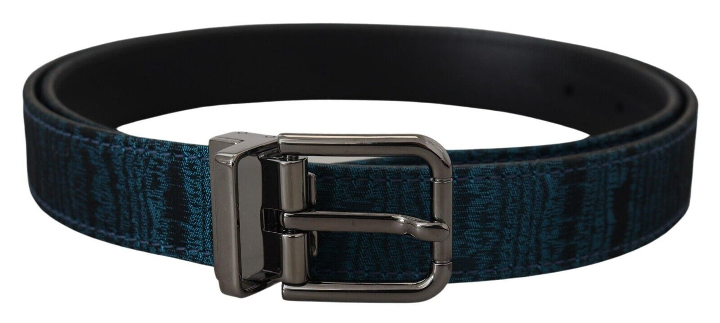 Dolce & Gabbana Elegant Blue Jacquard Designer Belt