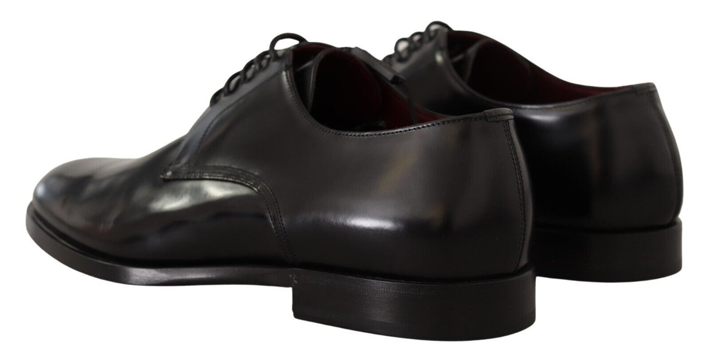 Dolce & Gabbana Black Leather Lace Up Formal Derby Shoes