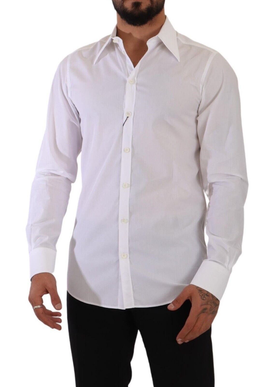 Dolce & Gabbana Elegant White Cotton Dress Shirt - Slim Fit