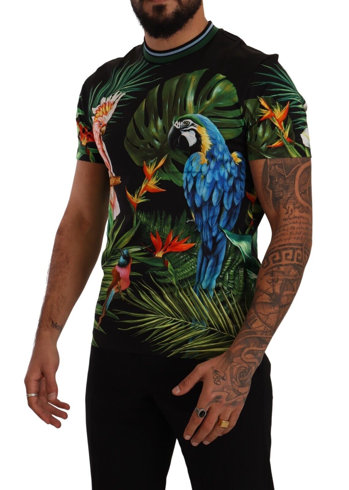 Dolce & Gabbana Jungle Print Crew Neck Cotton Tee